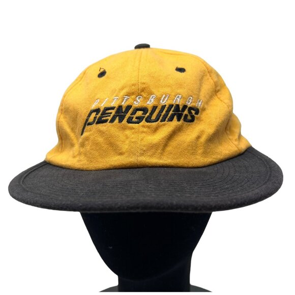 Pittsburgh Penguins Pro Player Double Hatter Reversible Hat Cap Vintage Retro - Picture 1 of 12